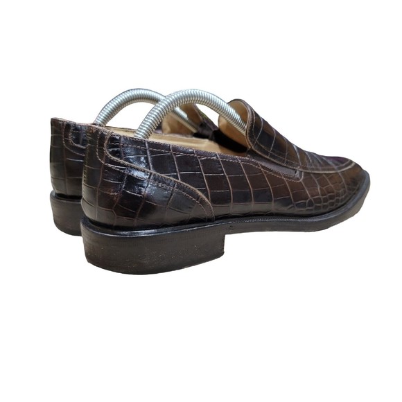 Cole Haan Collection Men\'s Brown Leather Croc Design Slip On Loafers‎ Size 9 M main image 8
